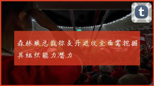 森林狼总裁称麦丹进攻全面需挖掘其组织能力潜力